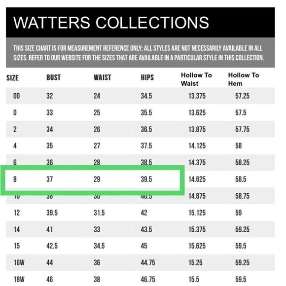 WATTERS NANCY 9540i CRINKLE CHIFFON STRAPLESS BRIDESMAID PROM FORMAL DRESS SZ 8 - Picture 16 of 16